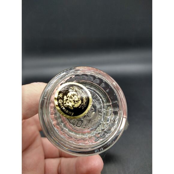 Miniature Beer Stein BMF Schnapskrügerl 4” Clear Glass & Pewter Lid West Germany - Picture 6 of 10